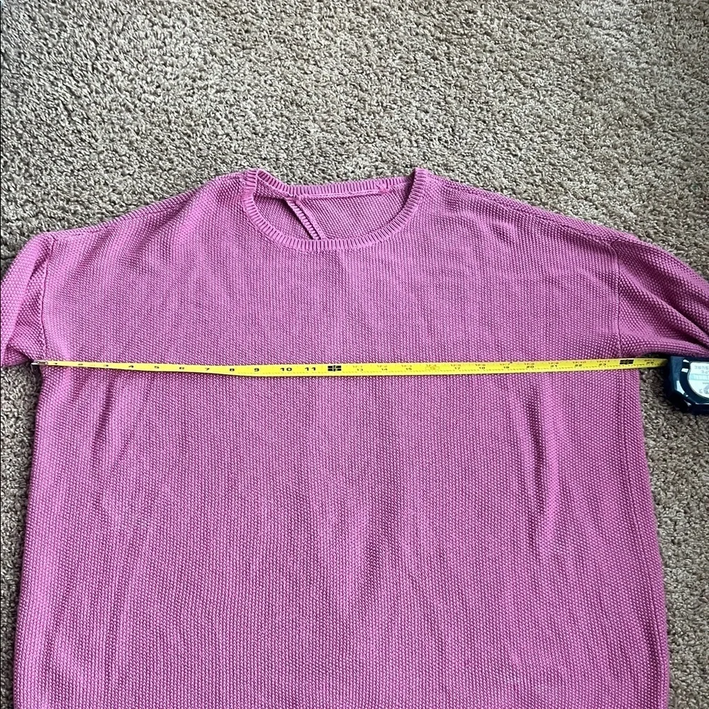 lululemon cashmere blend cashlu crossover pink open back sweater